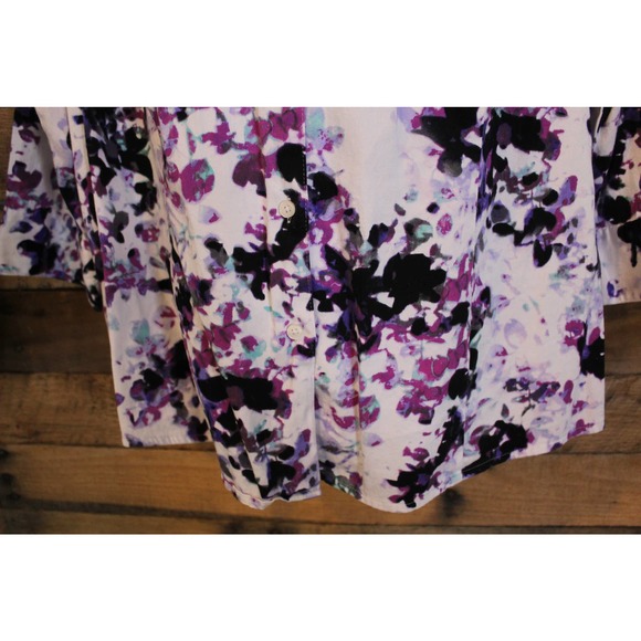SALE-Apt. 9 women's modern abstract floral button up dress shirt size 1x - Picture 5 of 11